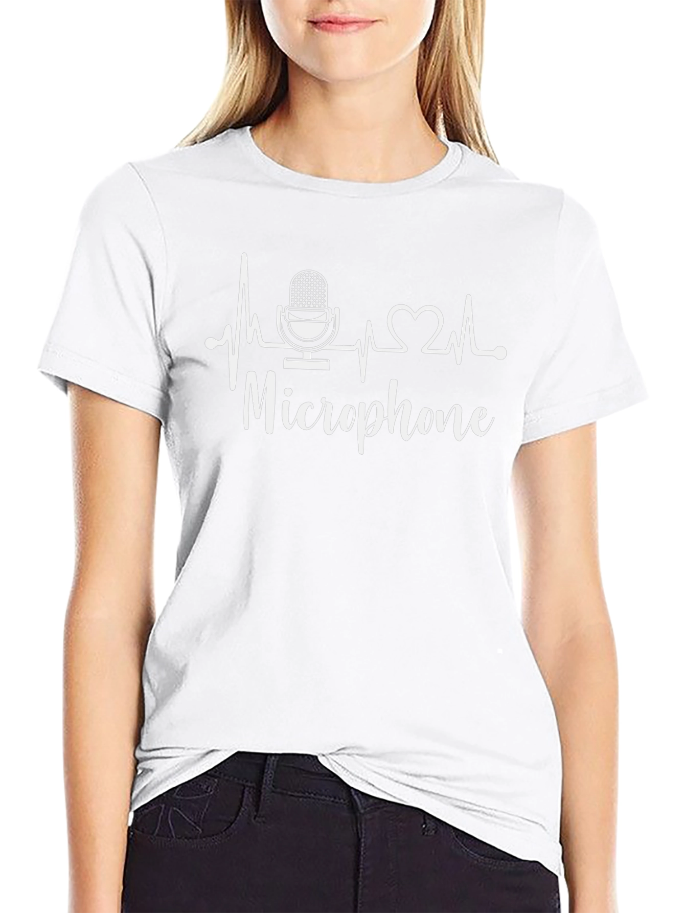 Microphone Heartbeat Graphic T-Shirt
