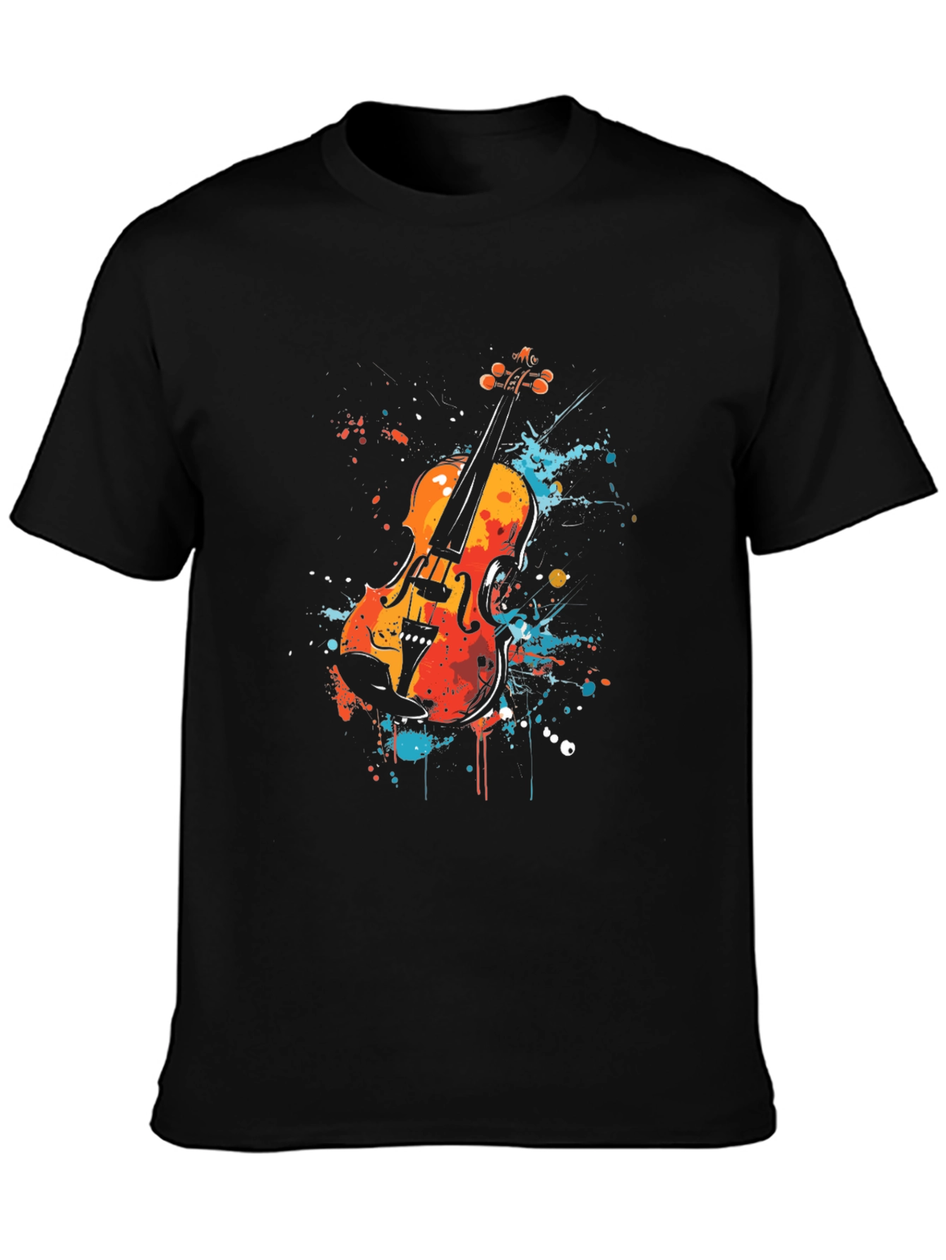 Abstract Violin Graphic Tee - Stylish Musician T-Shirt