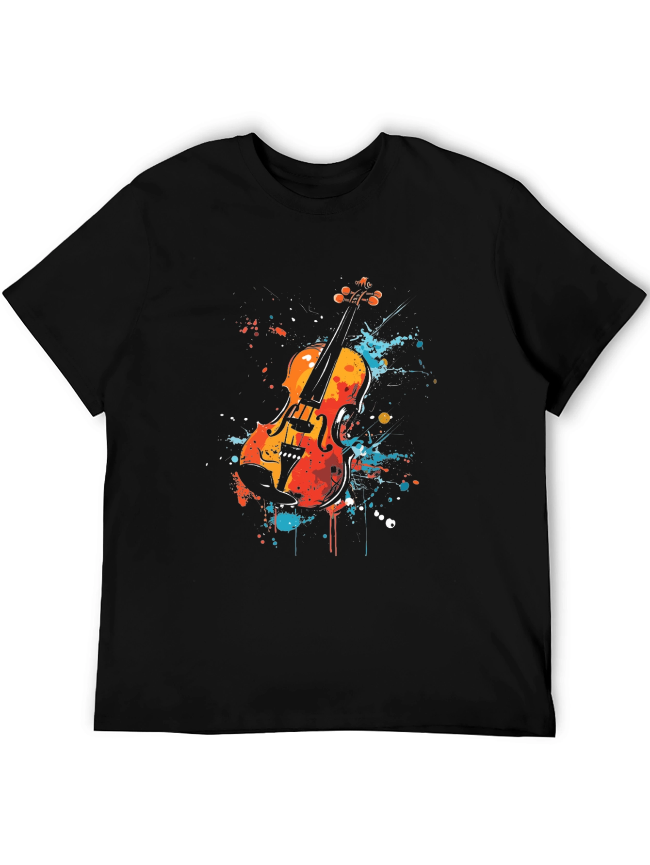 Abstract Violin Graphic Tee - Stylish Musician T-Shirt