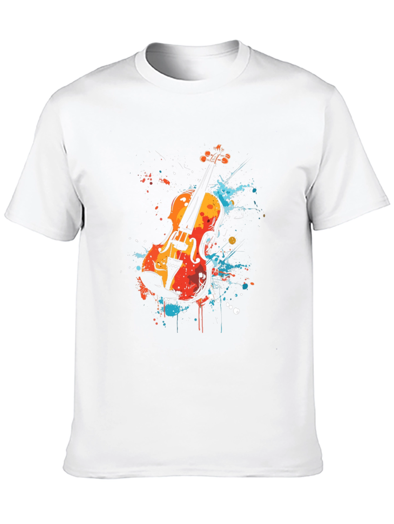 Abstract Violin Graphic Tee - Stylish Musician T-Shirt