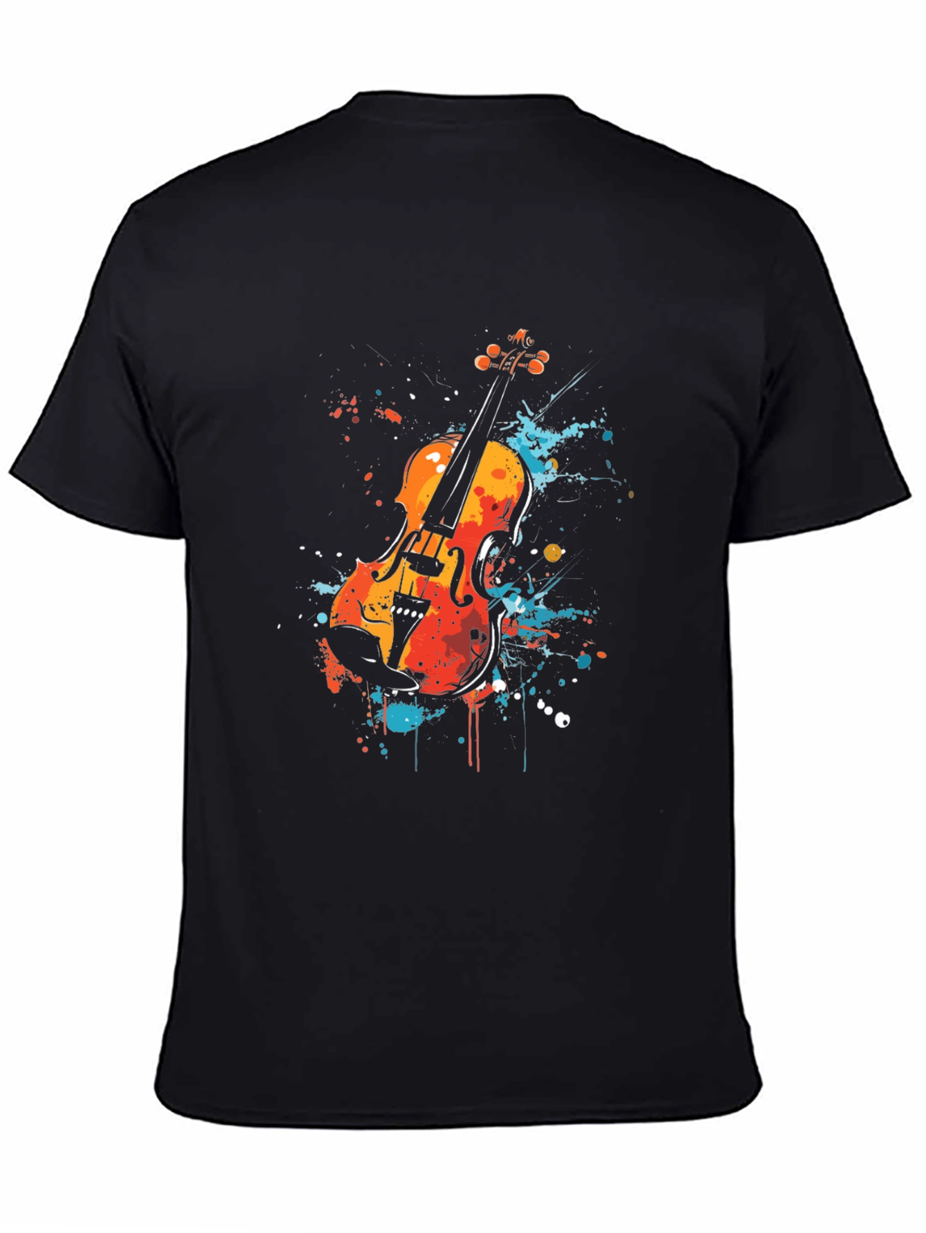 Abstract Violin Graphic Tee - Stylish Musician T-Shirt