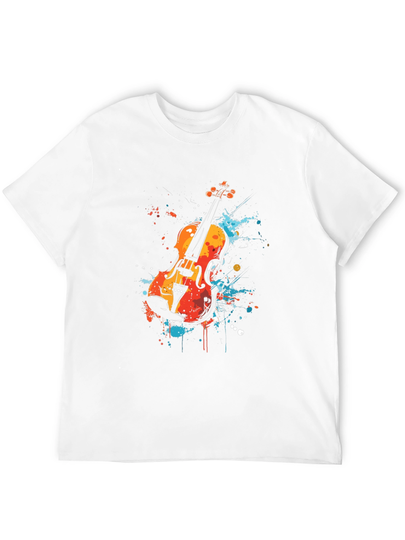 Abstract Violin Graphic Tee - Stylish Musician T-Shirt