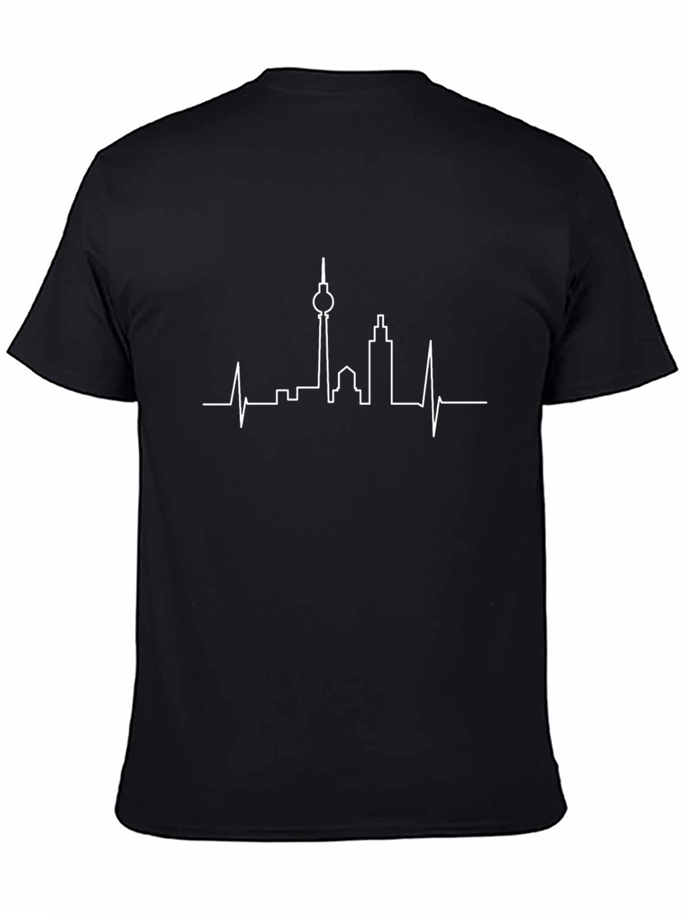 Berlin Skyline Heartbeat T-Shirt - Black