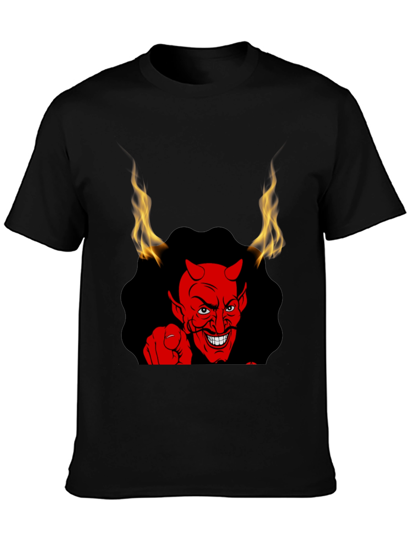 Fiery Devil Graphic Tee - Mens Black T-Shirt
