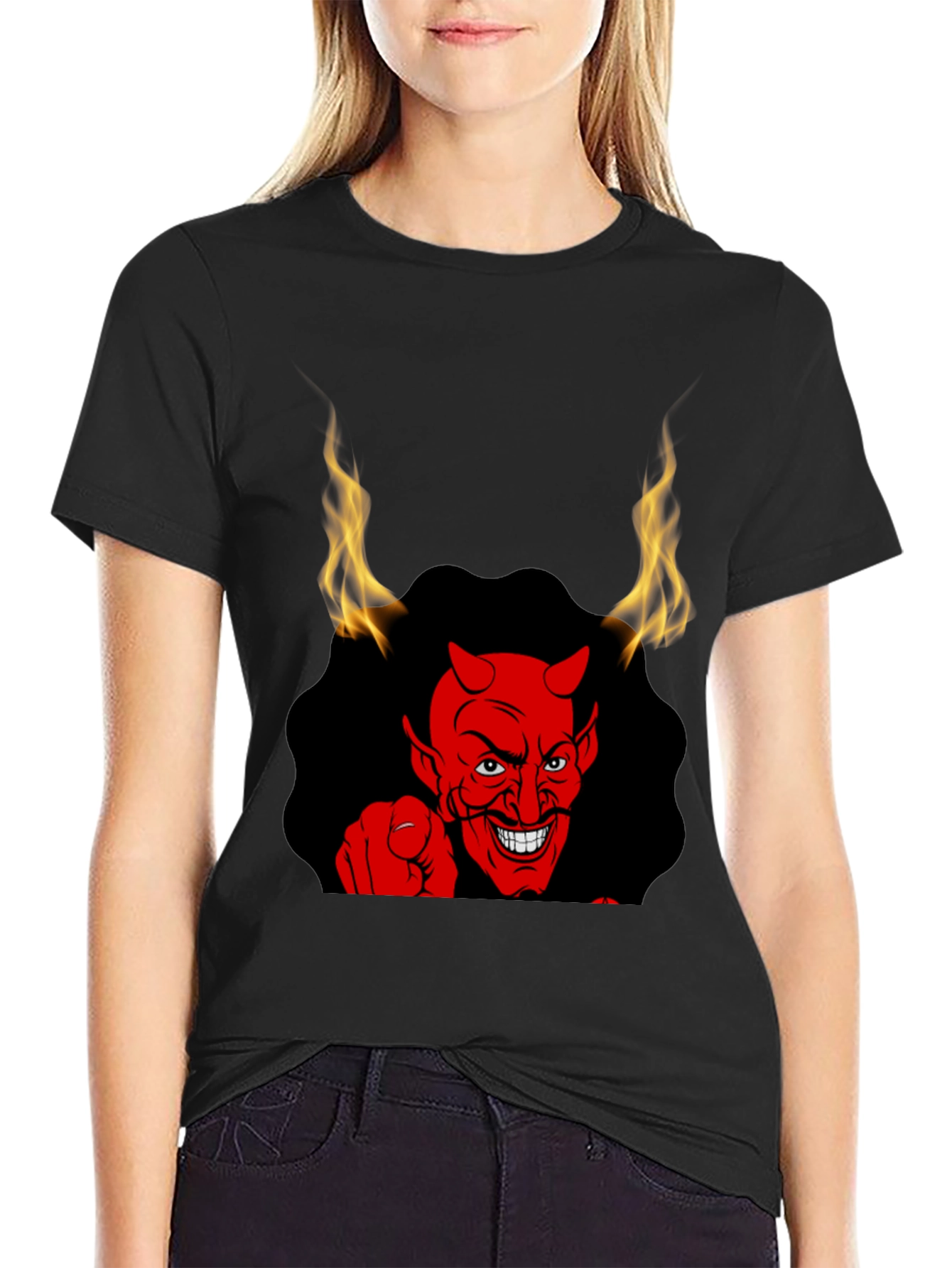 Fiery Devil Graphic Tee - Mens Black T-Shirt