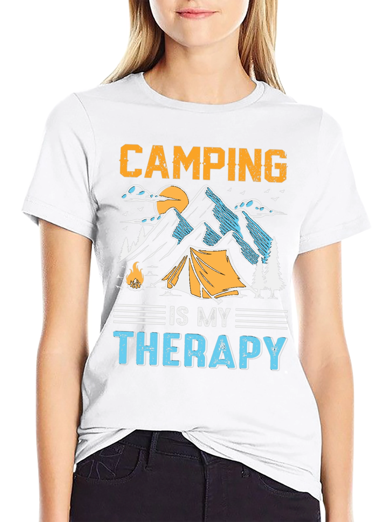 Camping is My Therapy Graphic Tee