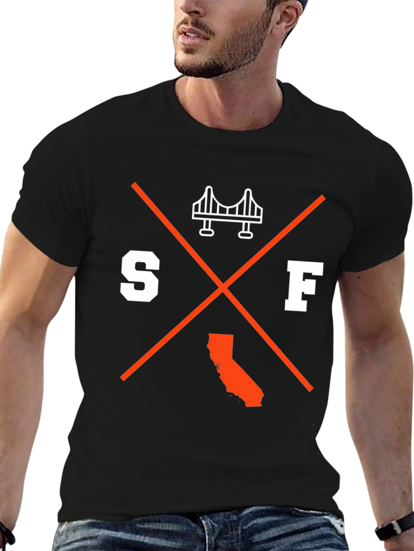 SF California Bridge Graphic Tee - Black