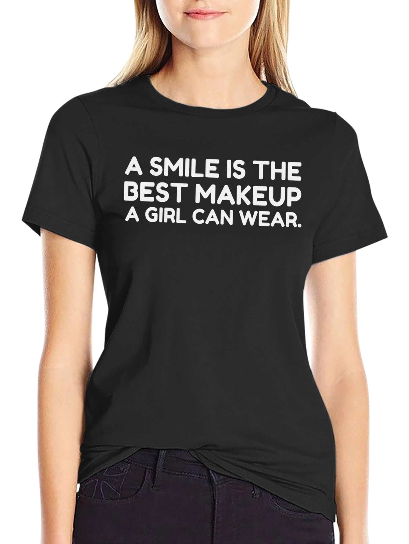 Smile Makeup Graphic Black Tee