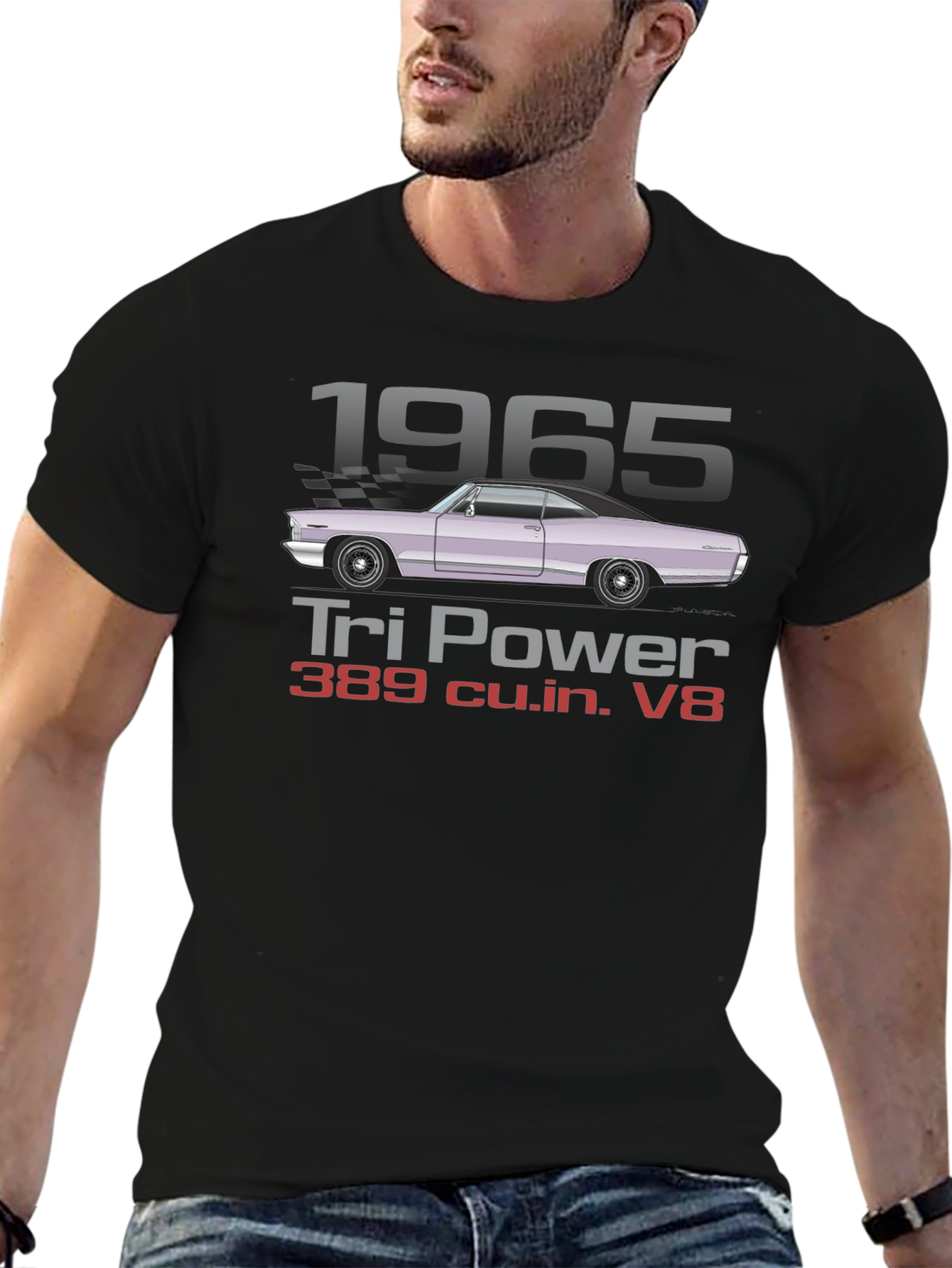 1965 Tri Power V8 Car T-Shirt