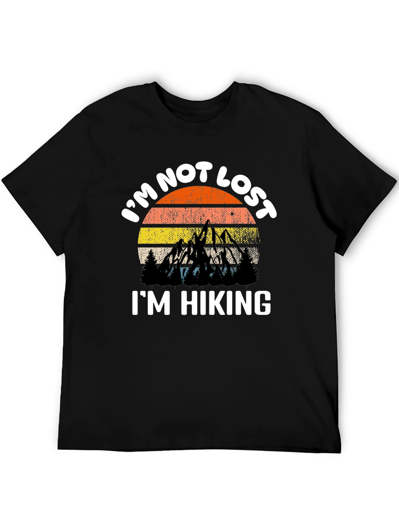 Im Not Lost Im Hiking Black T-Shirt
