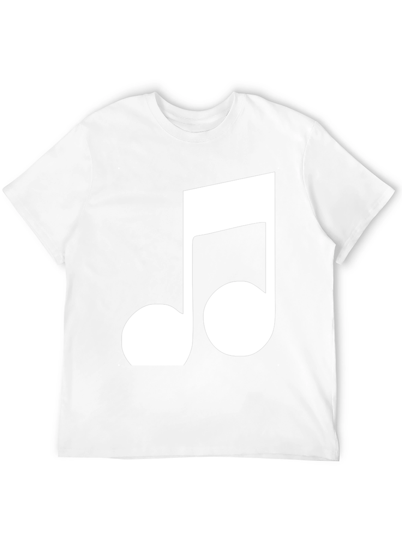 Black Tee with White Musical Note Design
