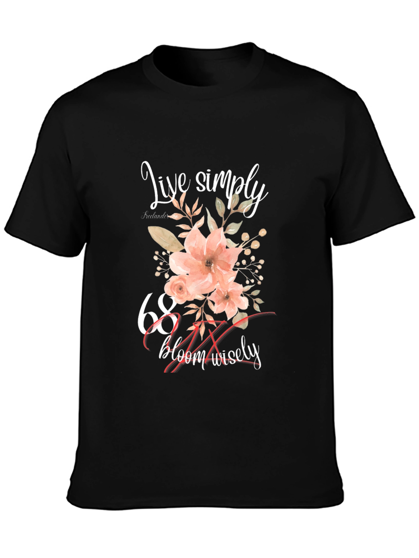 Live Simply Floral 68th Birthday T-Shirt