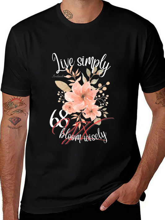 Live Simply Floral 68th Birthday T-Shirt