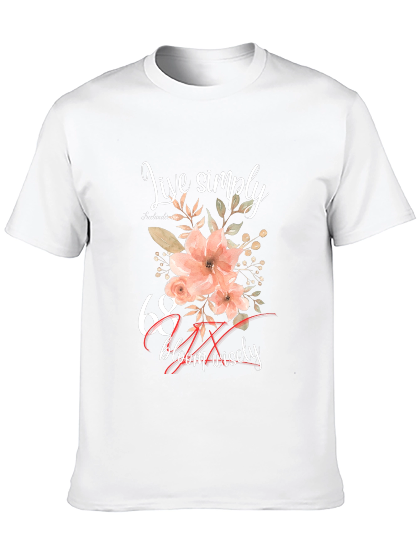 Live Simply Floral 68th Birthday T-Shirt