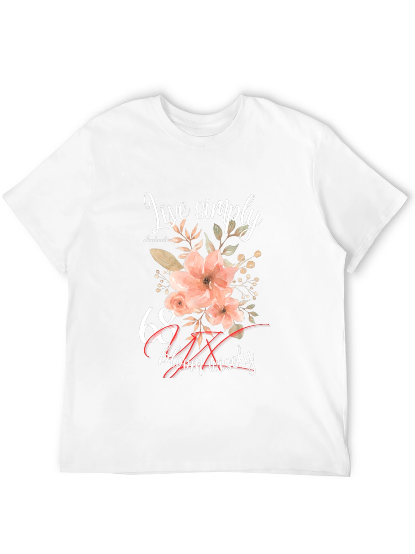 Live Simply Floral 68th Birthday T-Shirt
