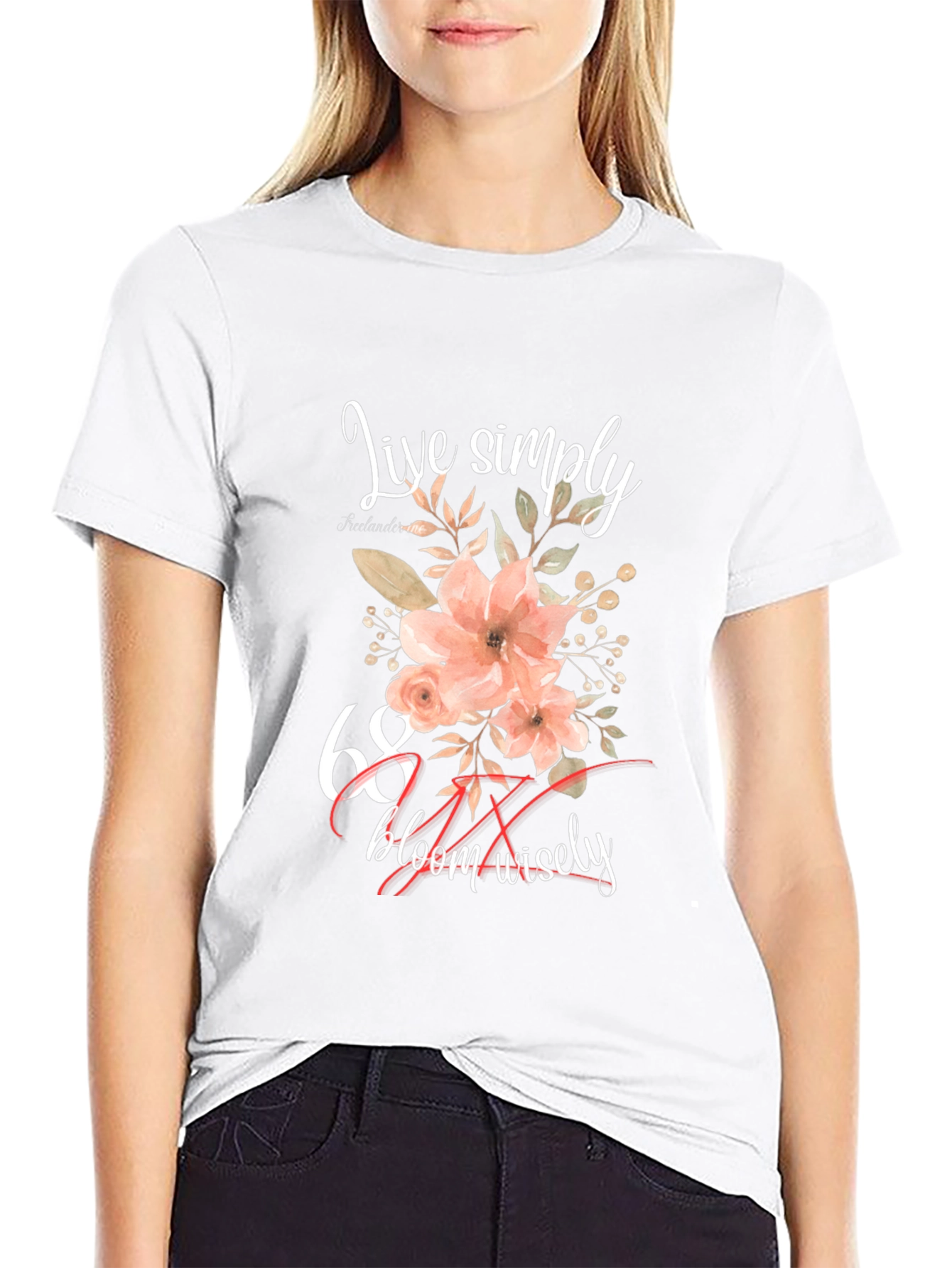 Live Simply Floral 68th Birthday T-Shirt