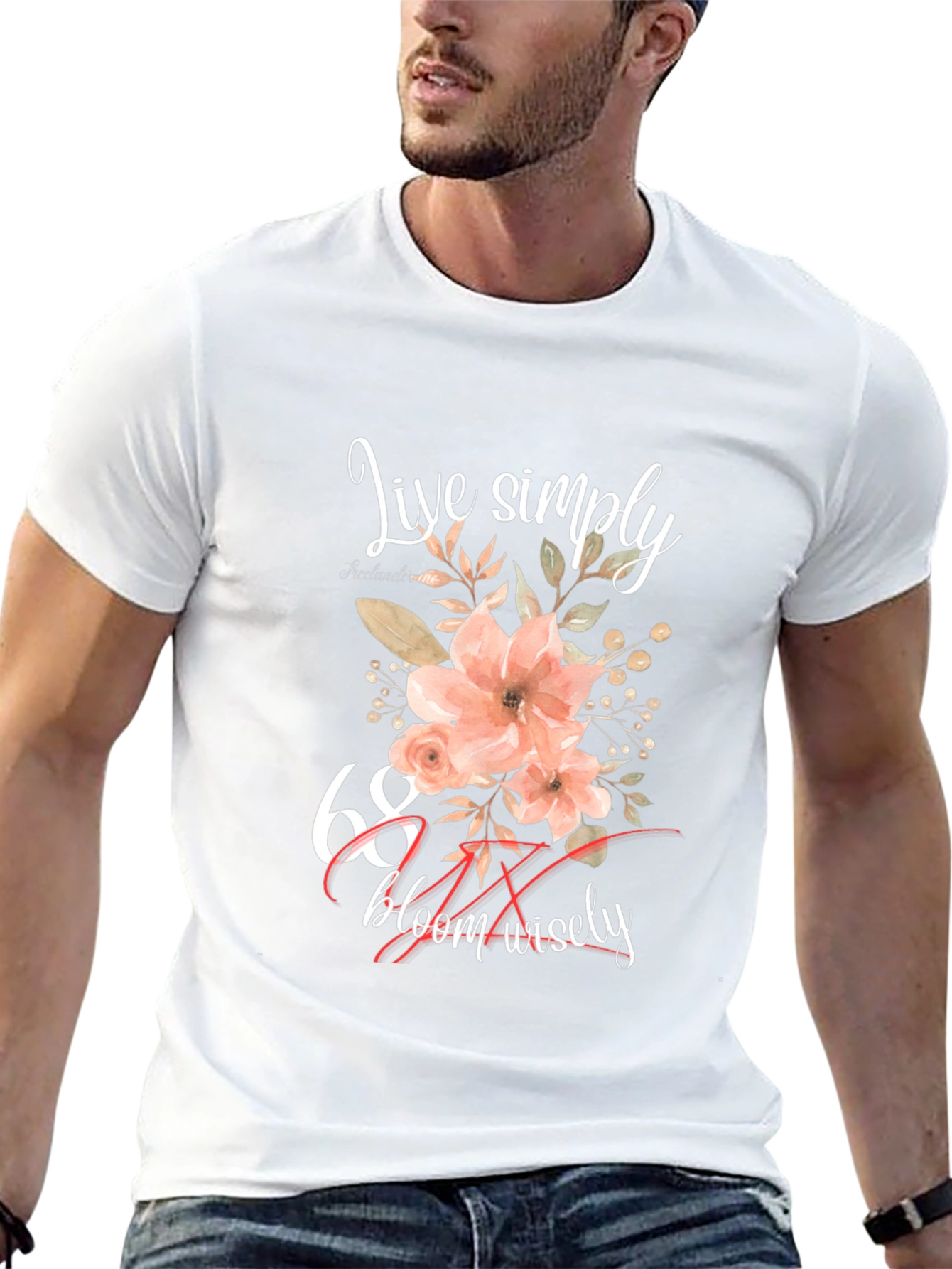 Live Simply Floral 68th Birthday T-Shirt