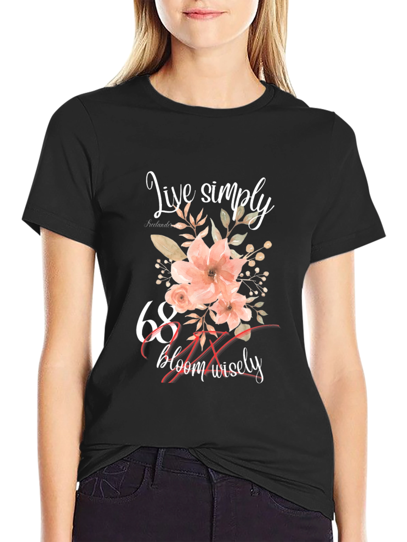 Live Simply Floral 68th Birthday T-Shirt