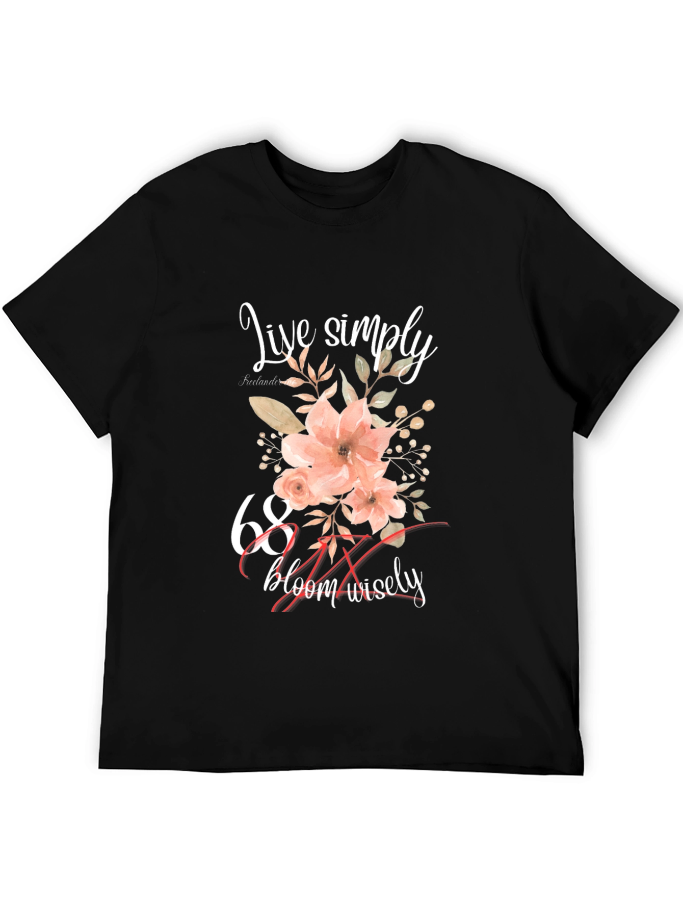 Live Simply Floral 68th Birthday T-Shirt