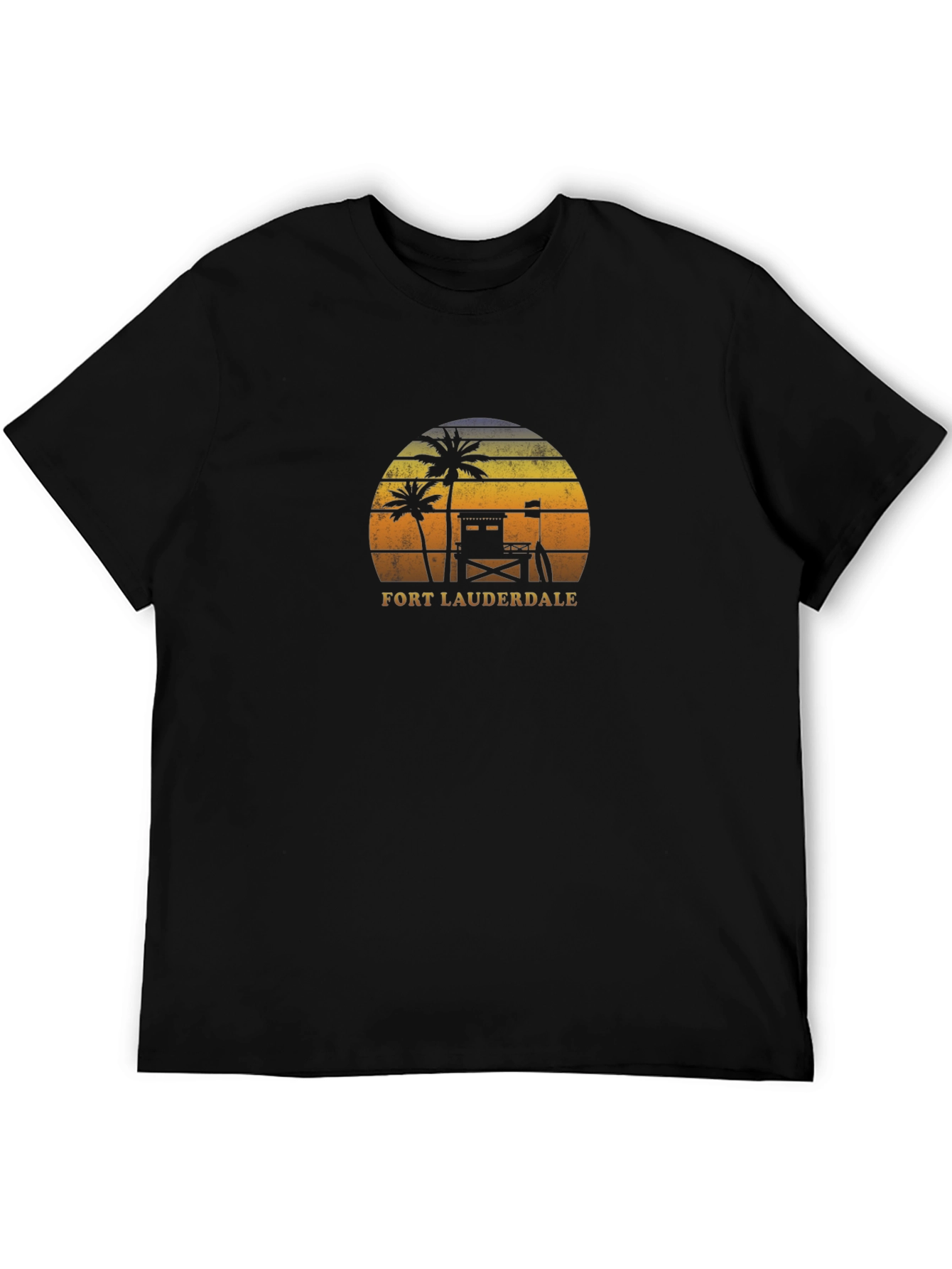Fort Lauderdale Palm Tree Sunset Graphic T-Shirt