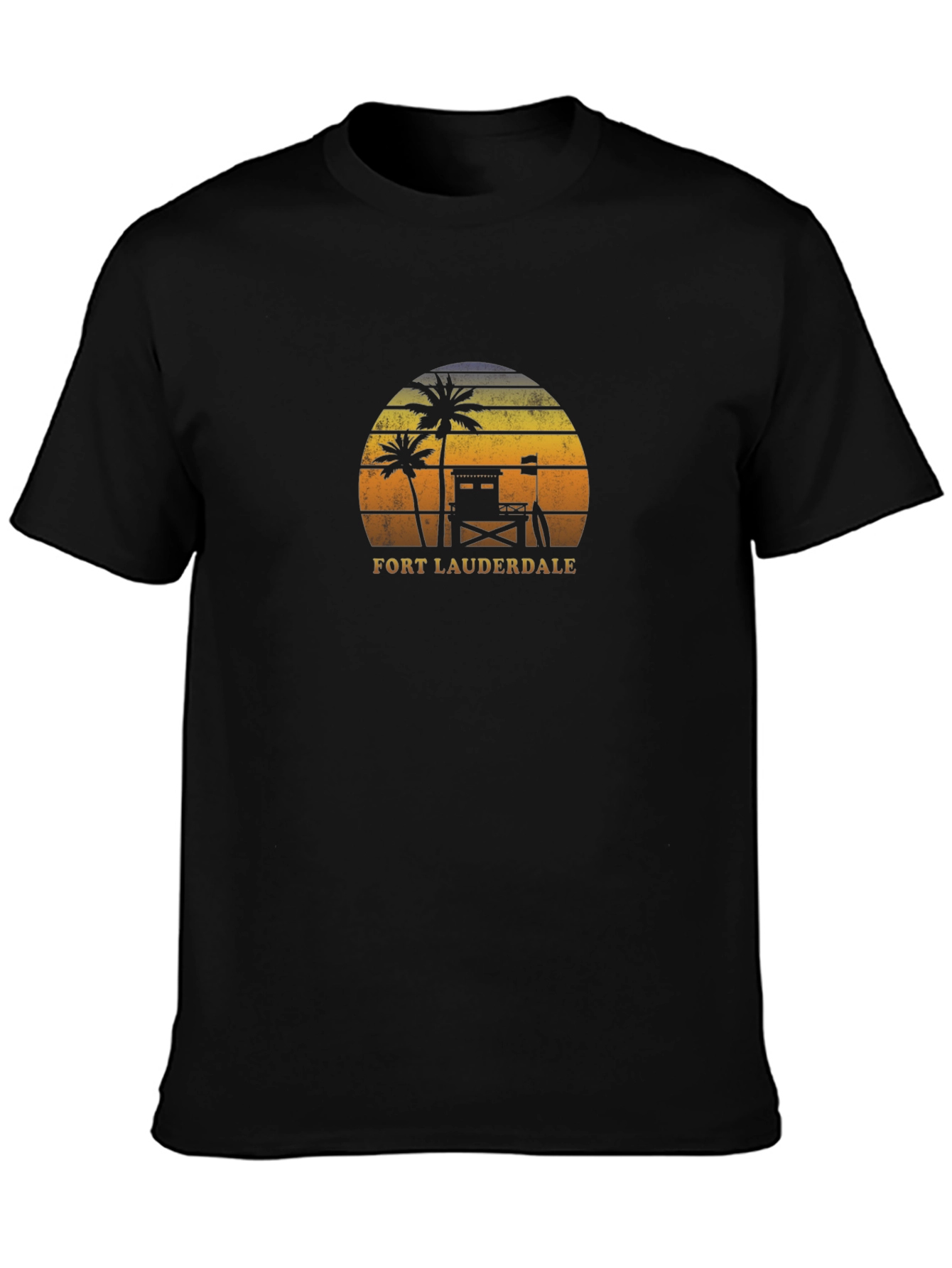 Fort Lauderdale Palm Tree Sunset Graphic T-Shirt