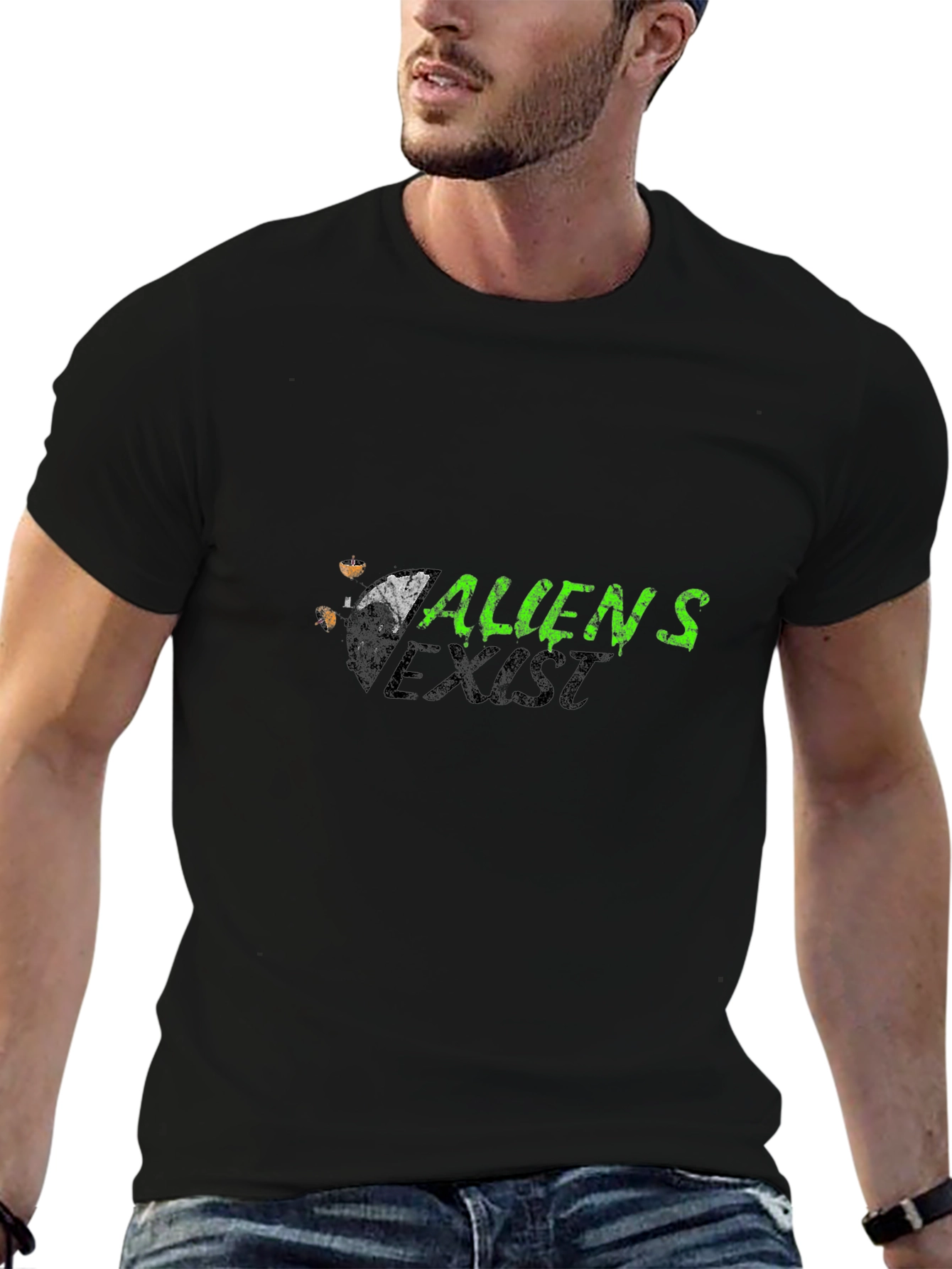 Aliens Exist Graphic T-Shirt - Black Tee