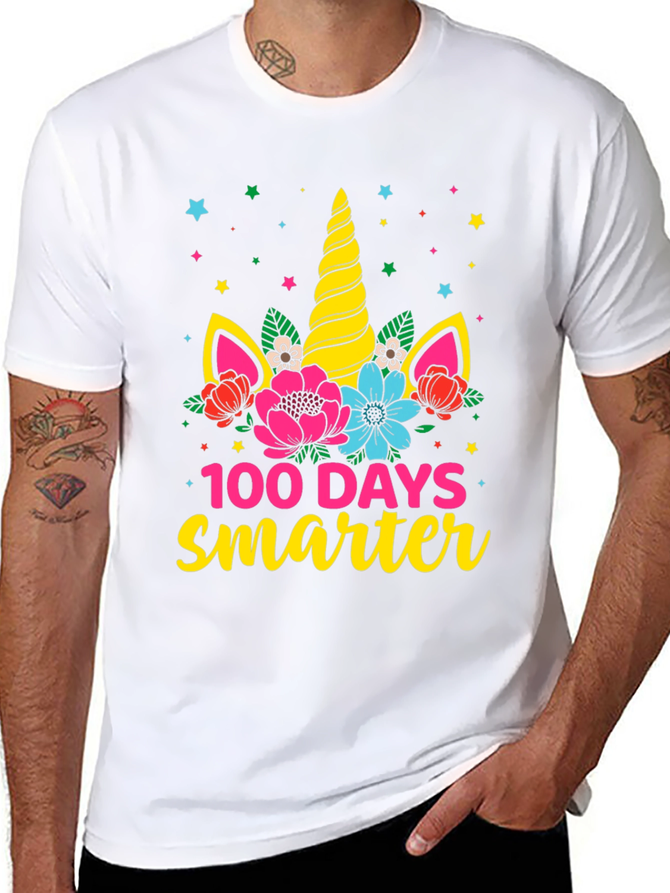 100 Days Smarter Unicorn Tee