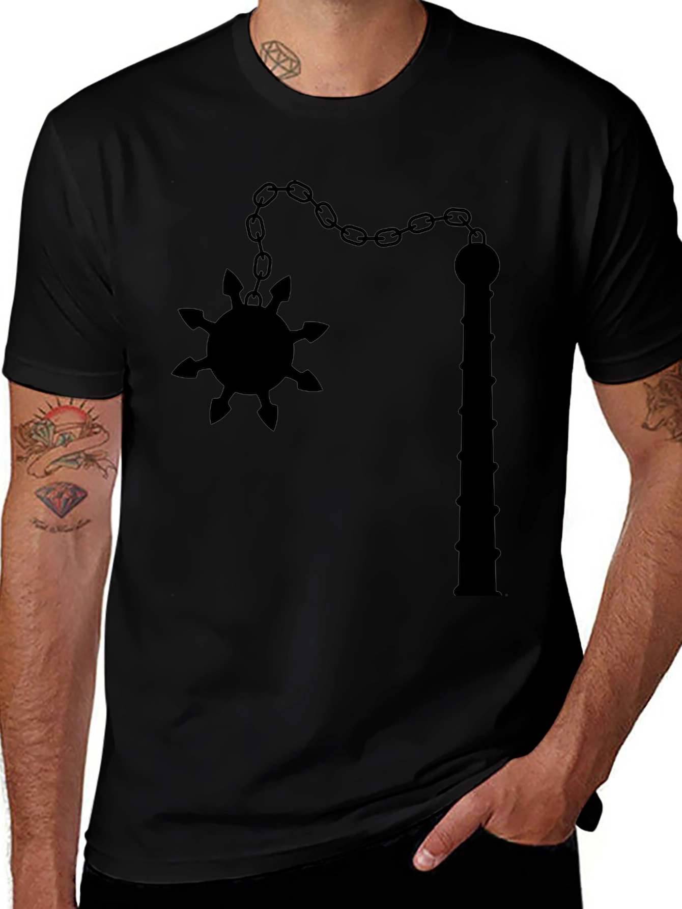 Black Flail Graphic Tee - Unique Edgy Design