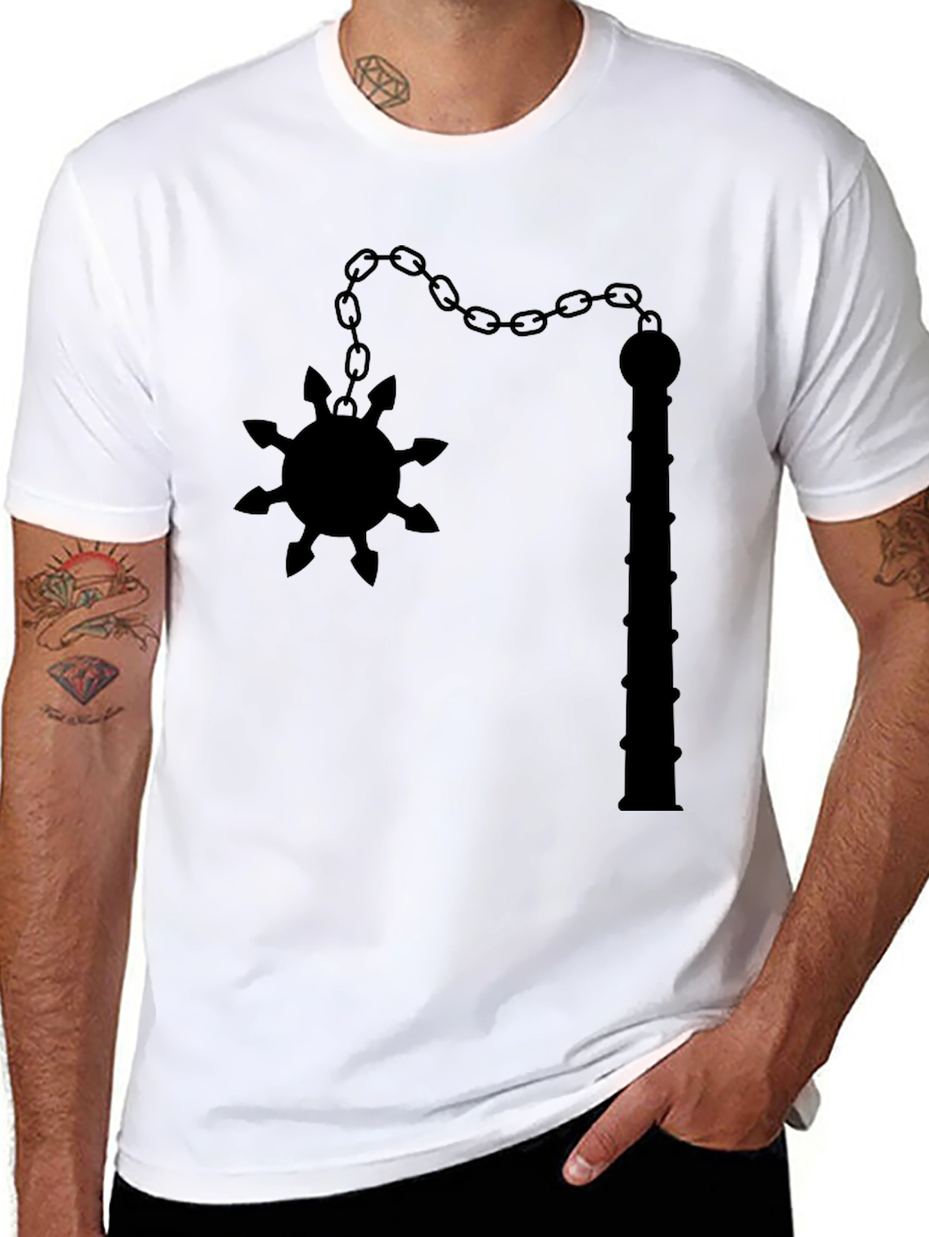 Black Flail Graphic Tee - Unique Edgy Design