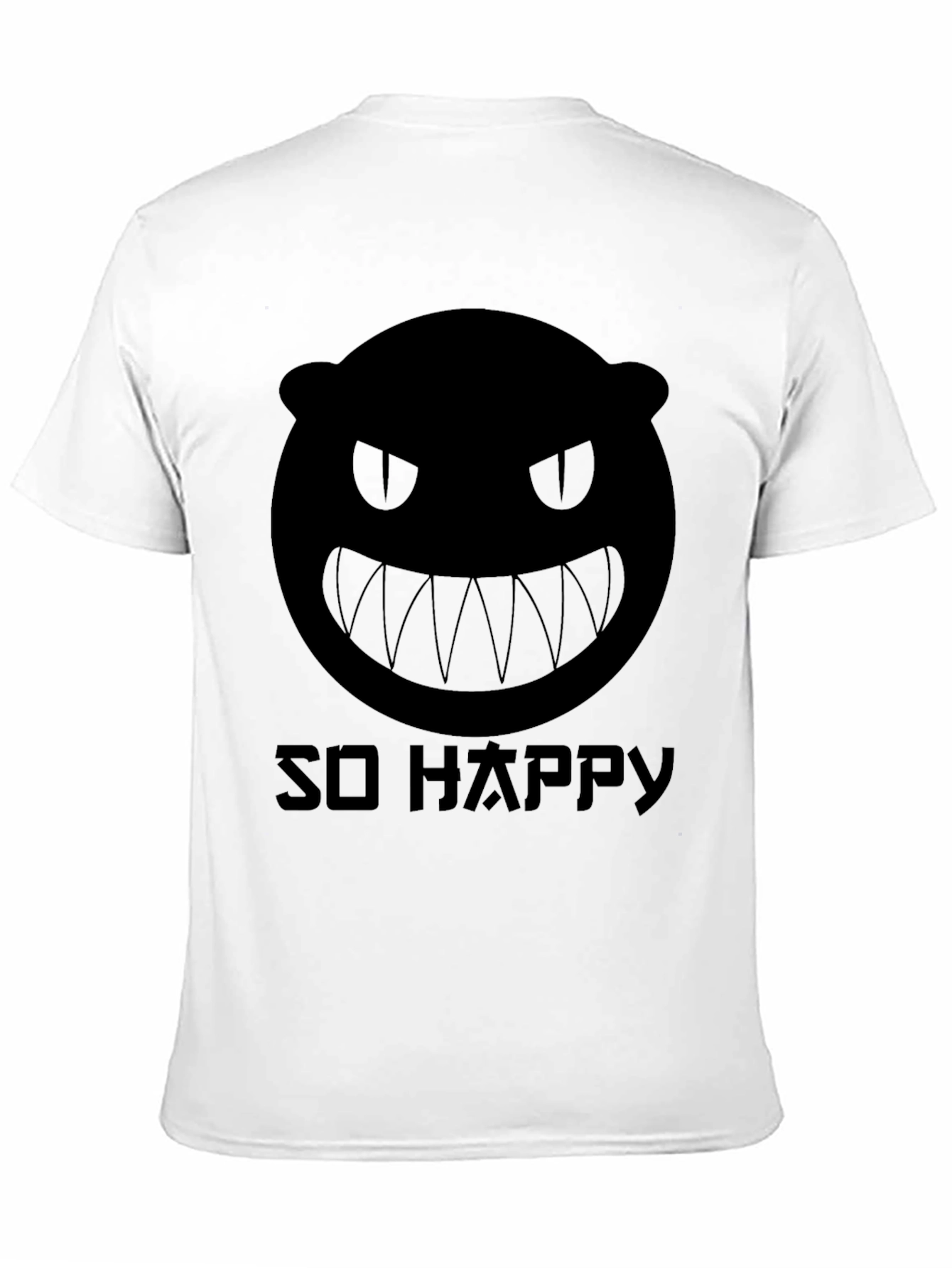 Mens Black Graphic Tee - So Happy Monster
