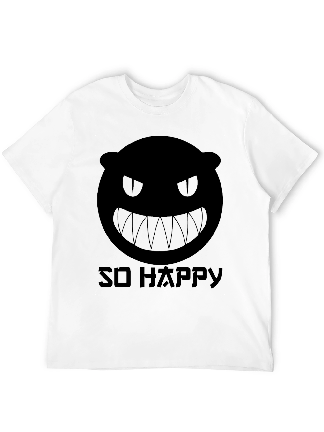 Mens Black Graphic Tee - So Happy Monster