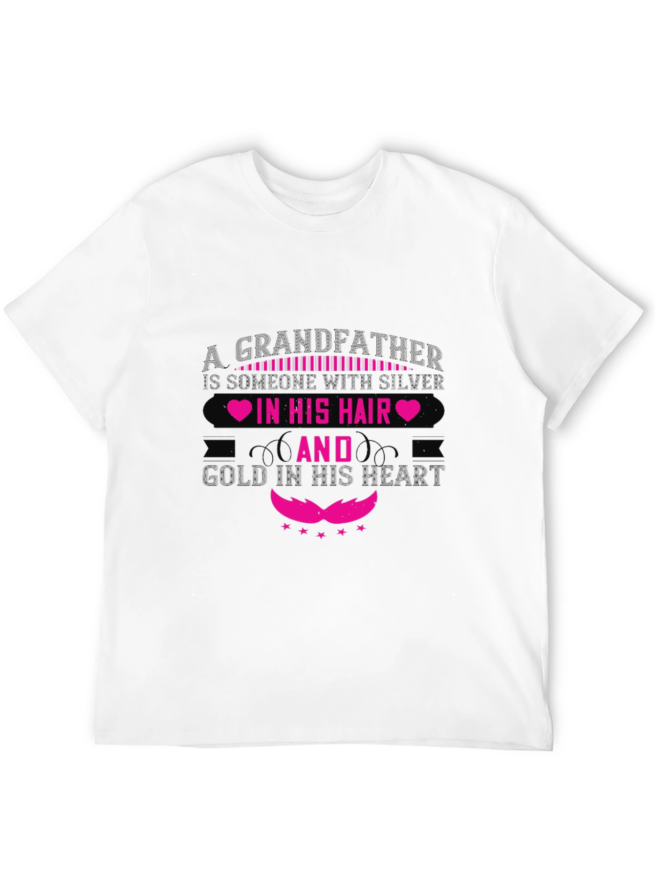 Grandfather Silver Hair Gold Heart T-Shirt