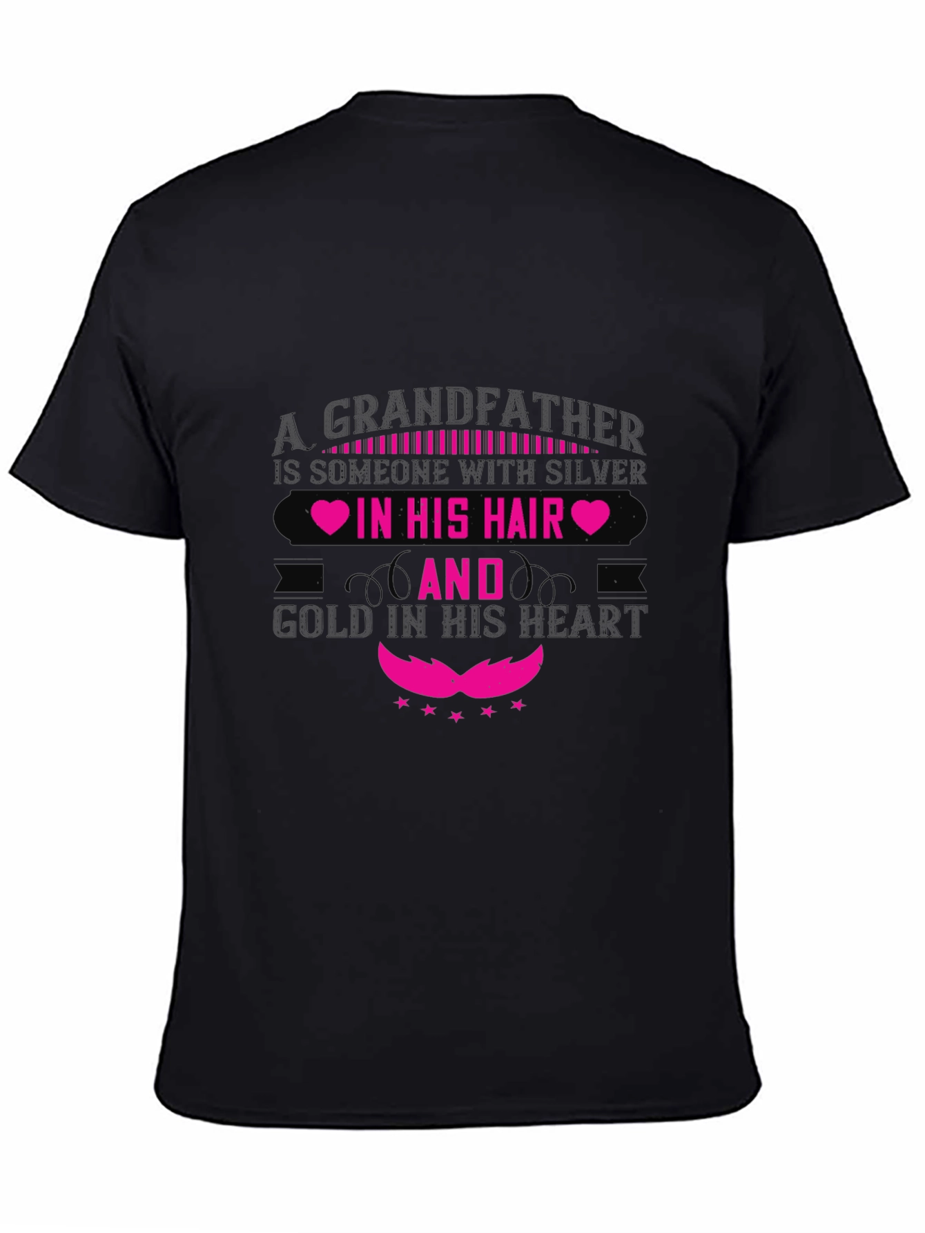 Grandfather Silver Hair Gold Heart T-Shirt
