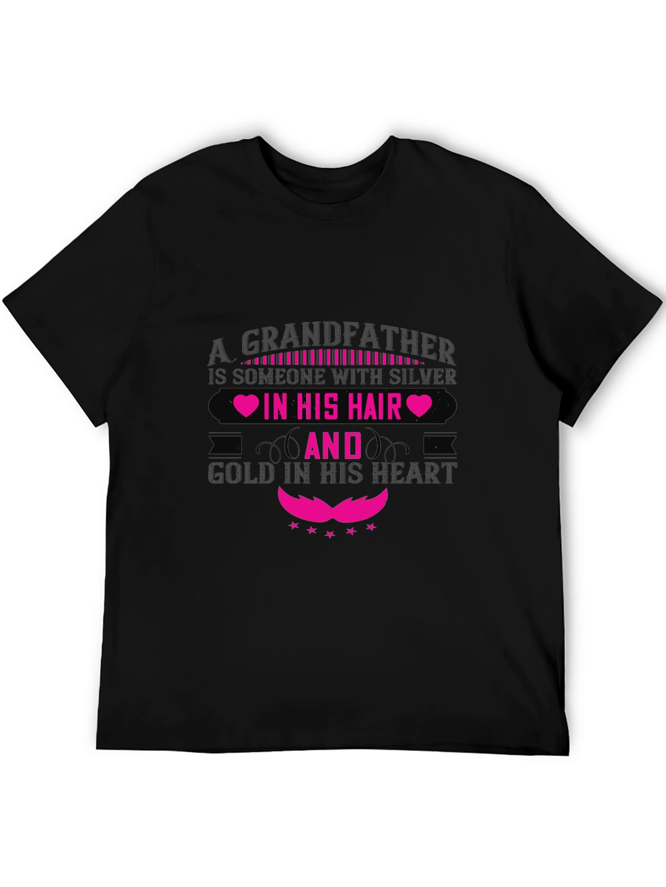 Grandfather Silver Hair Gold Heart T-Shirt