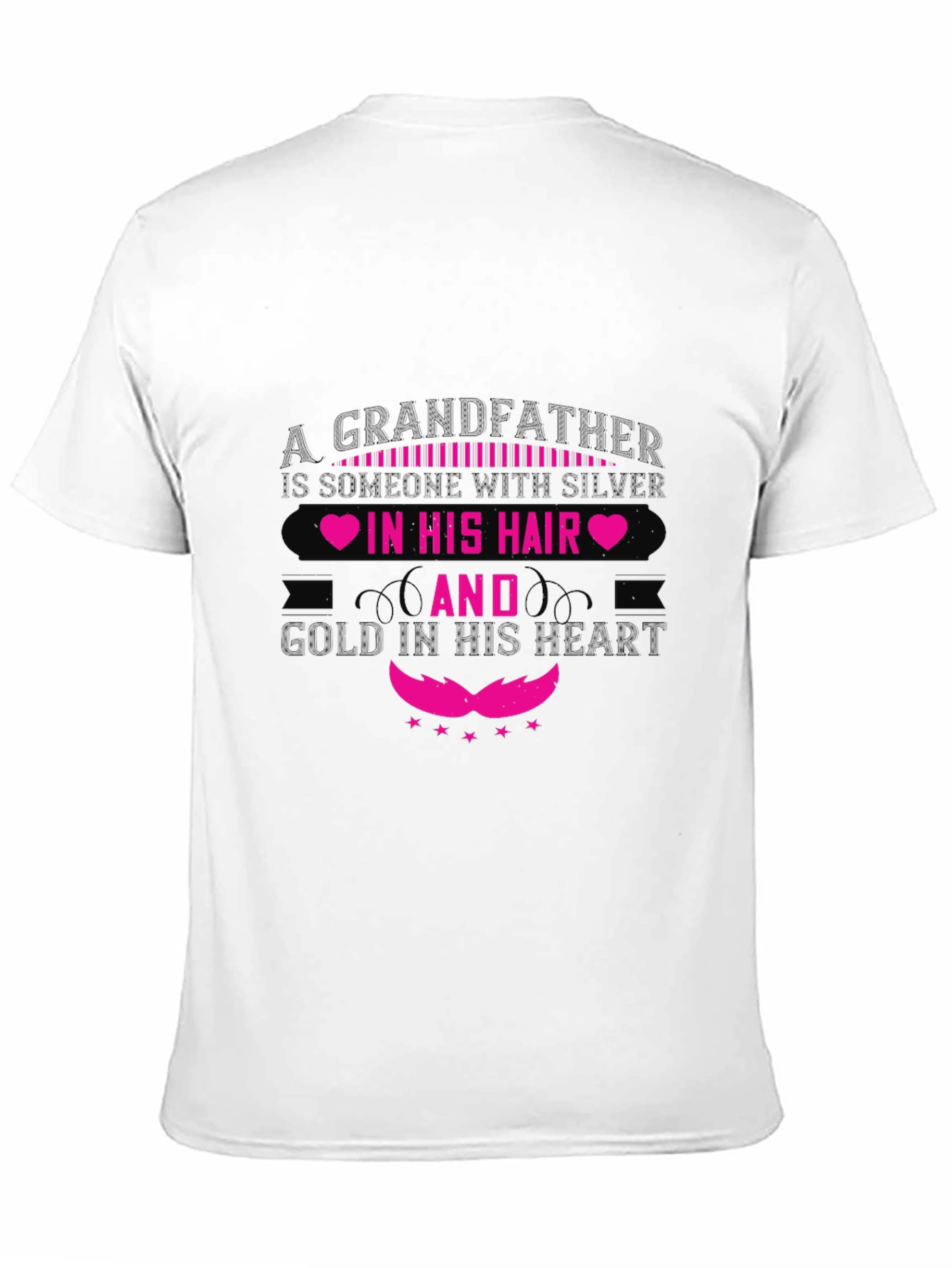 Grandfather Silver Hair Gold Heart T-Shirt