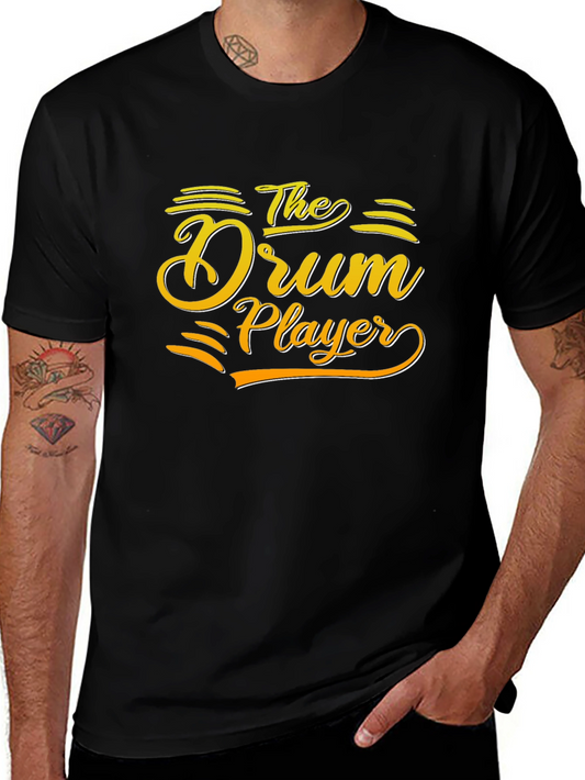 The Drum Player Graphic Tee - Black Cotton T-Shirt