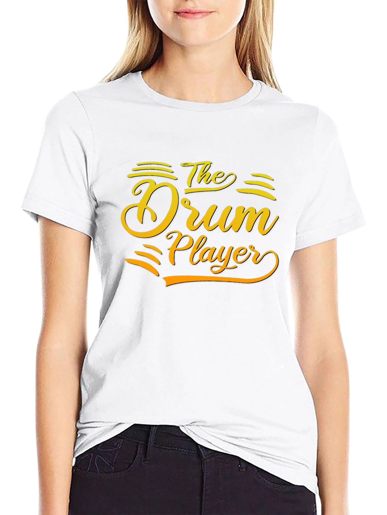 The Drum Player Graphic Tee - Black Cotton T-Shirt