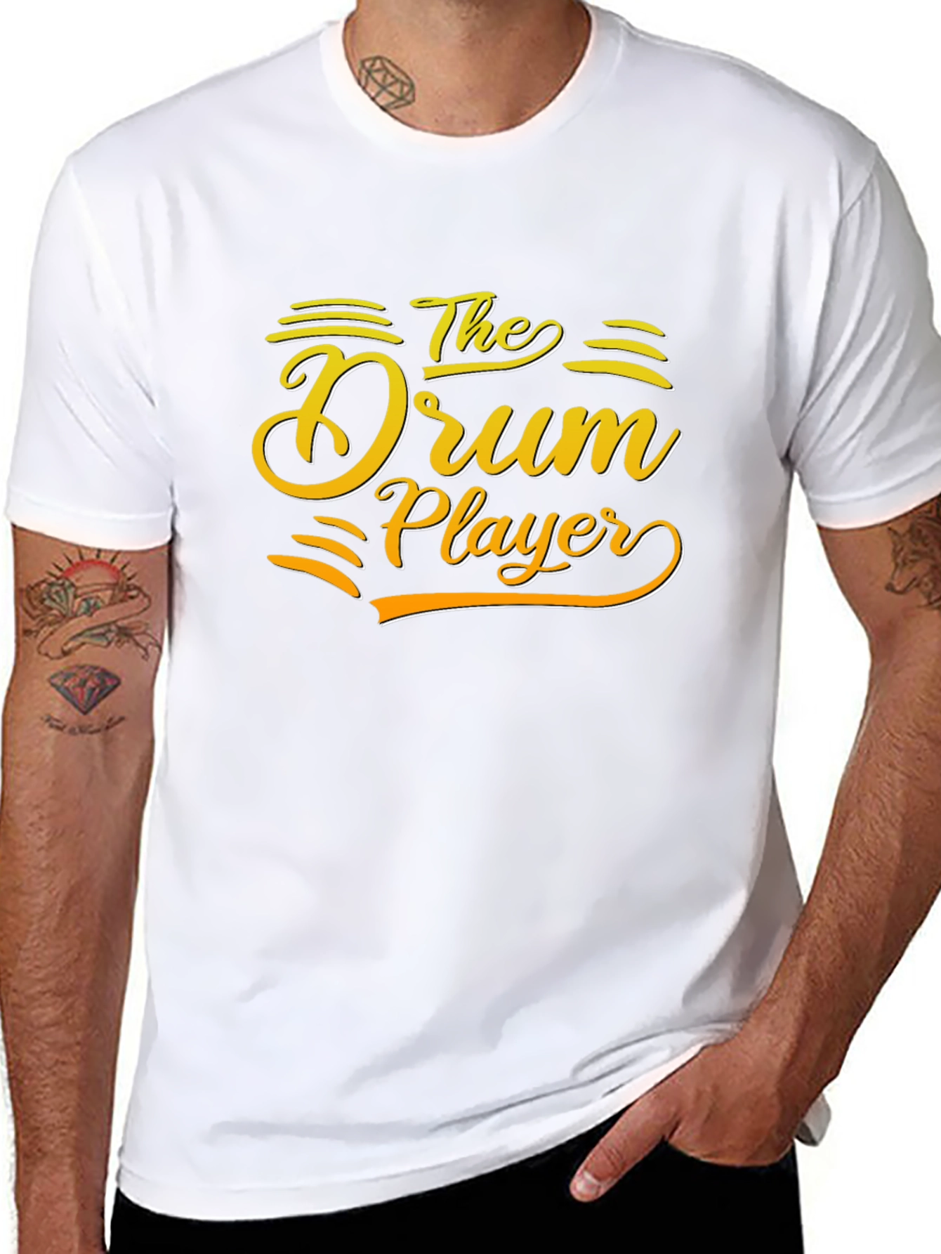 The Drum Player Graphic Tee - Black Cotton T-Shirt