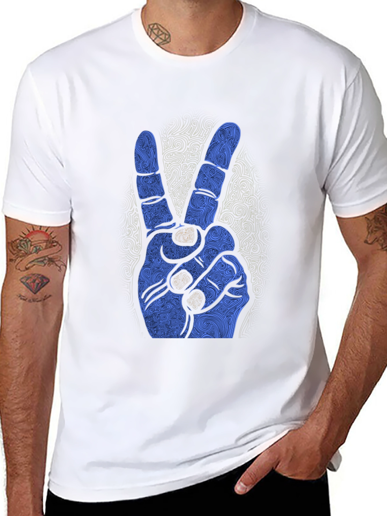 Peace Sign Graphic Black Tee