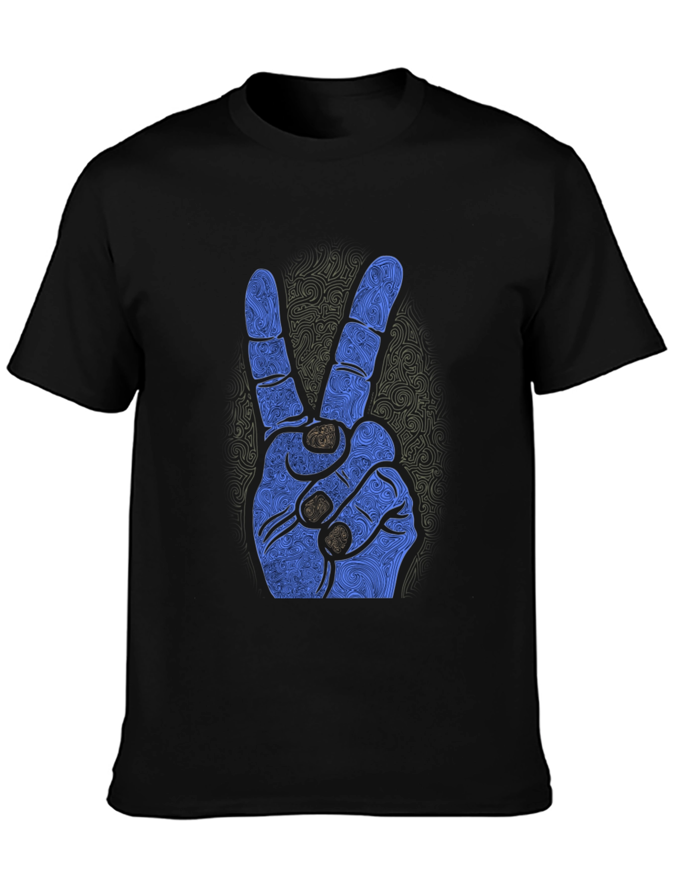 Peace Sign Graphic Black Tee