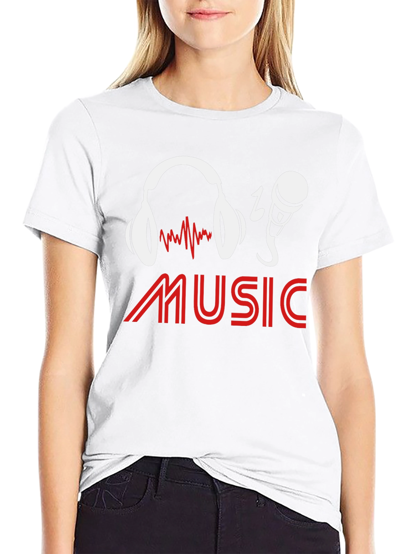 Music Lover T-Shirt - Headphones & Microphone Graphic Tee