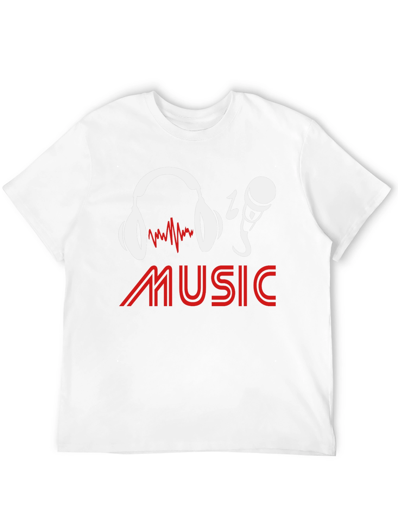 Music Lover T-Shirt - Headphones & Microphone Graphic Tee