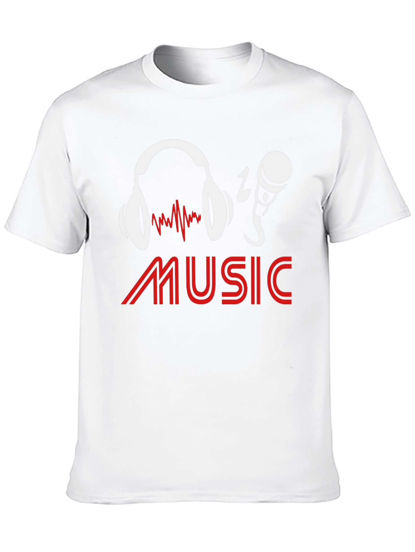 Music Lover T-Shirt - Headphones & Microphone Graphic Tee