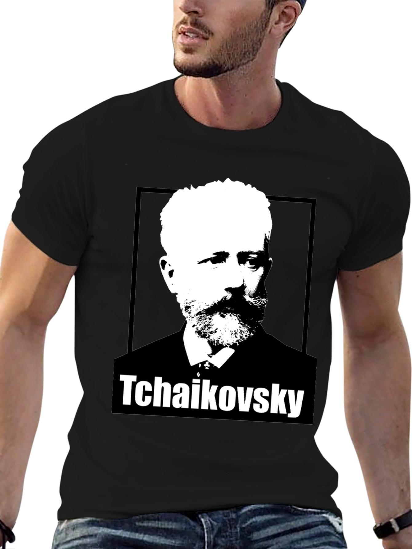 Tchaikovsky Graphic Print Black T-Shirt