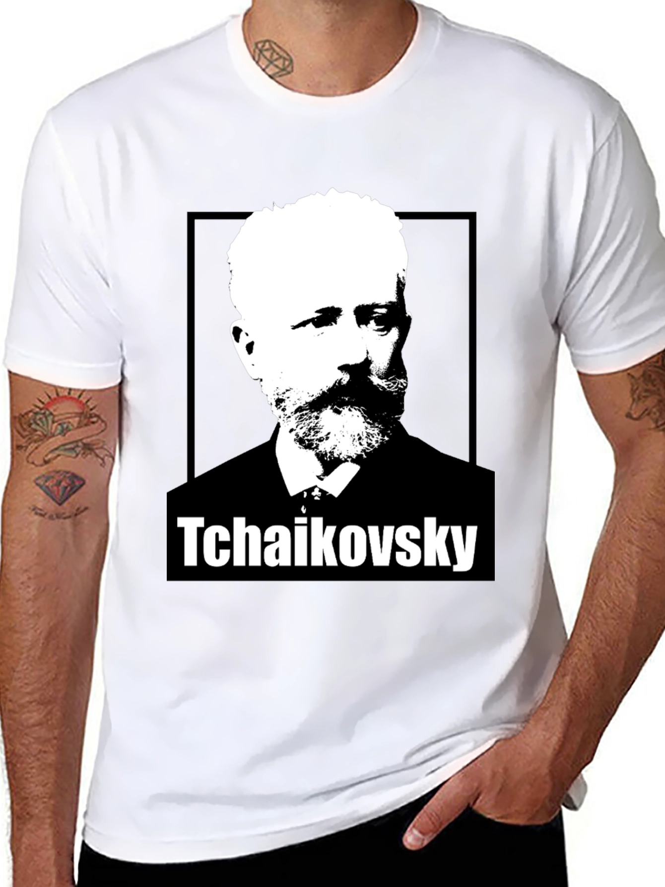 Tchaikovsky Graphic Print Black T-Shirt