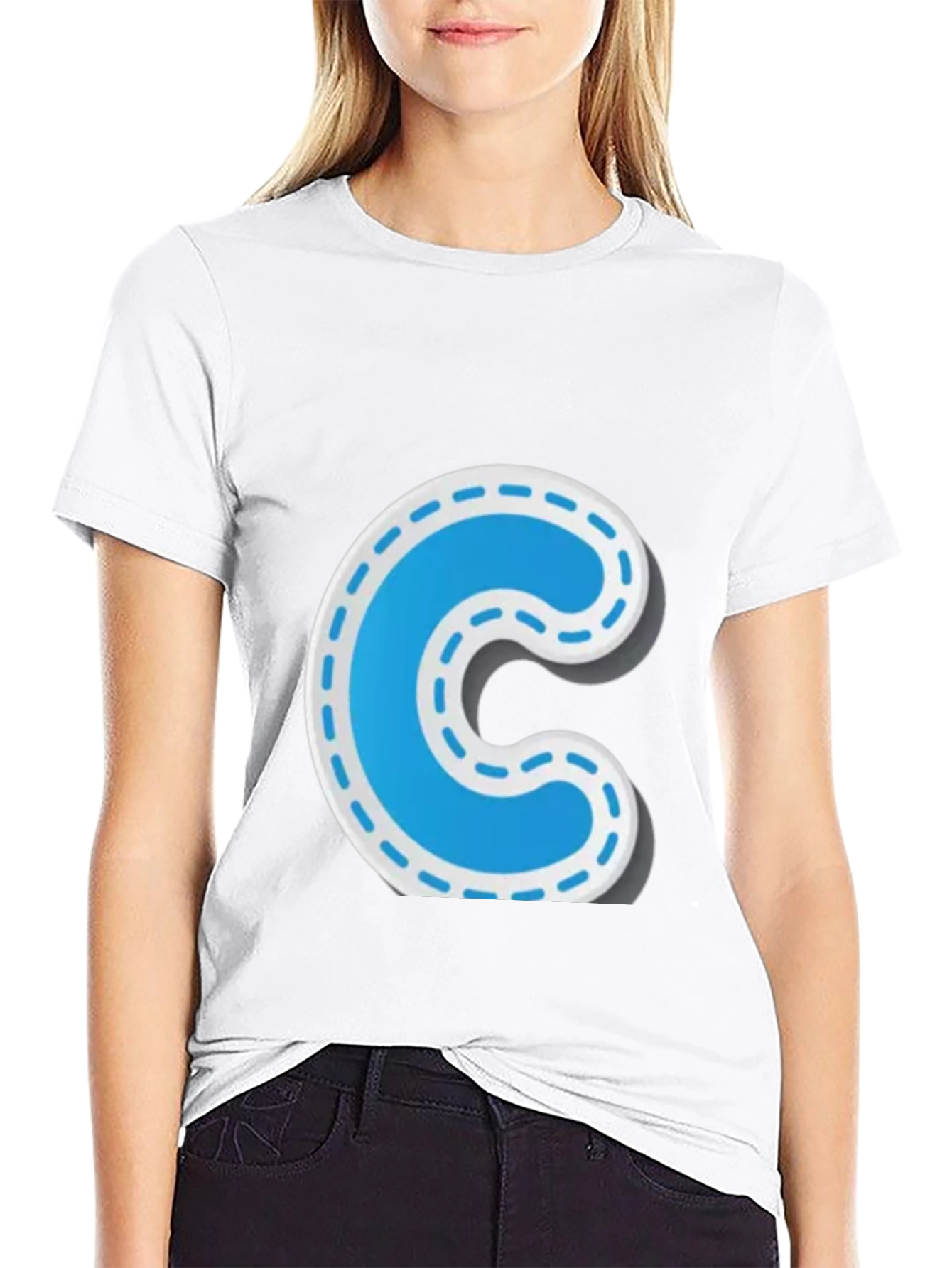 Fun Letter C Black T-Shirt
