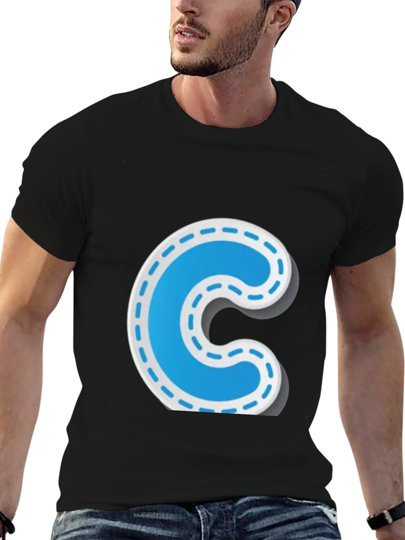 Fun Letter C Black T-Shirt