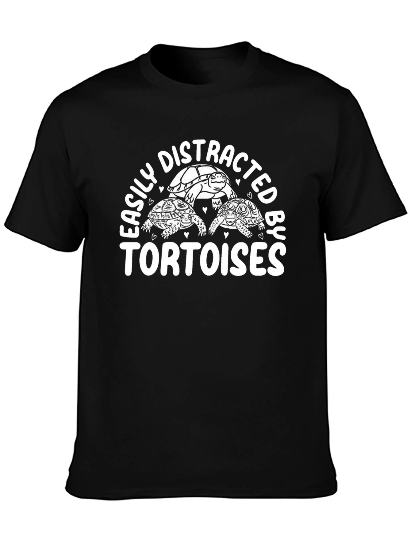 Easily Distracted by Tortoises Black Graphic Tee