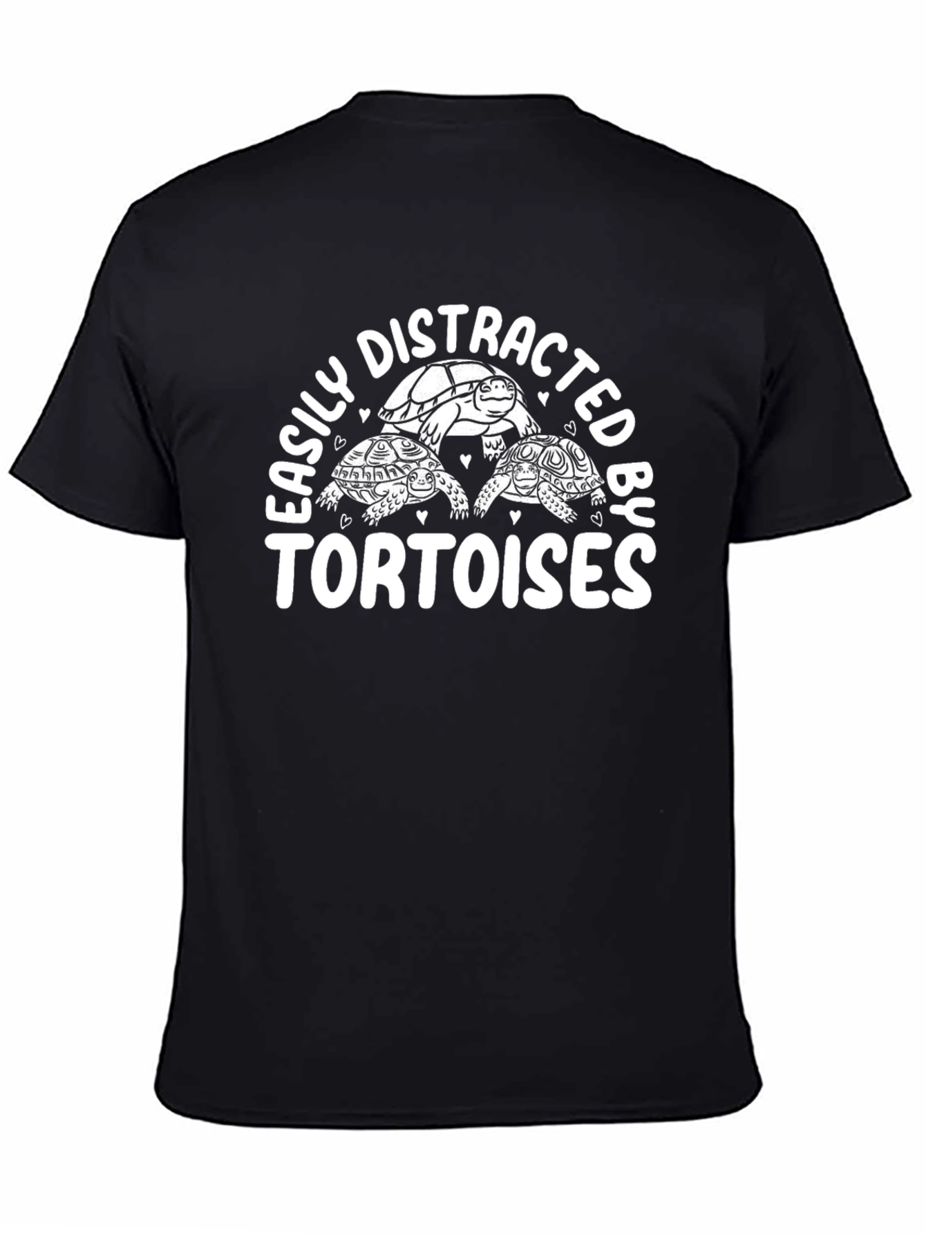 Easily Distracted by Tortoises Black Graphic Tee