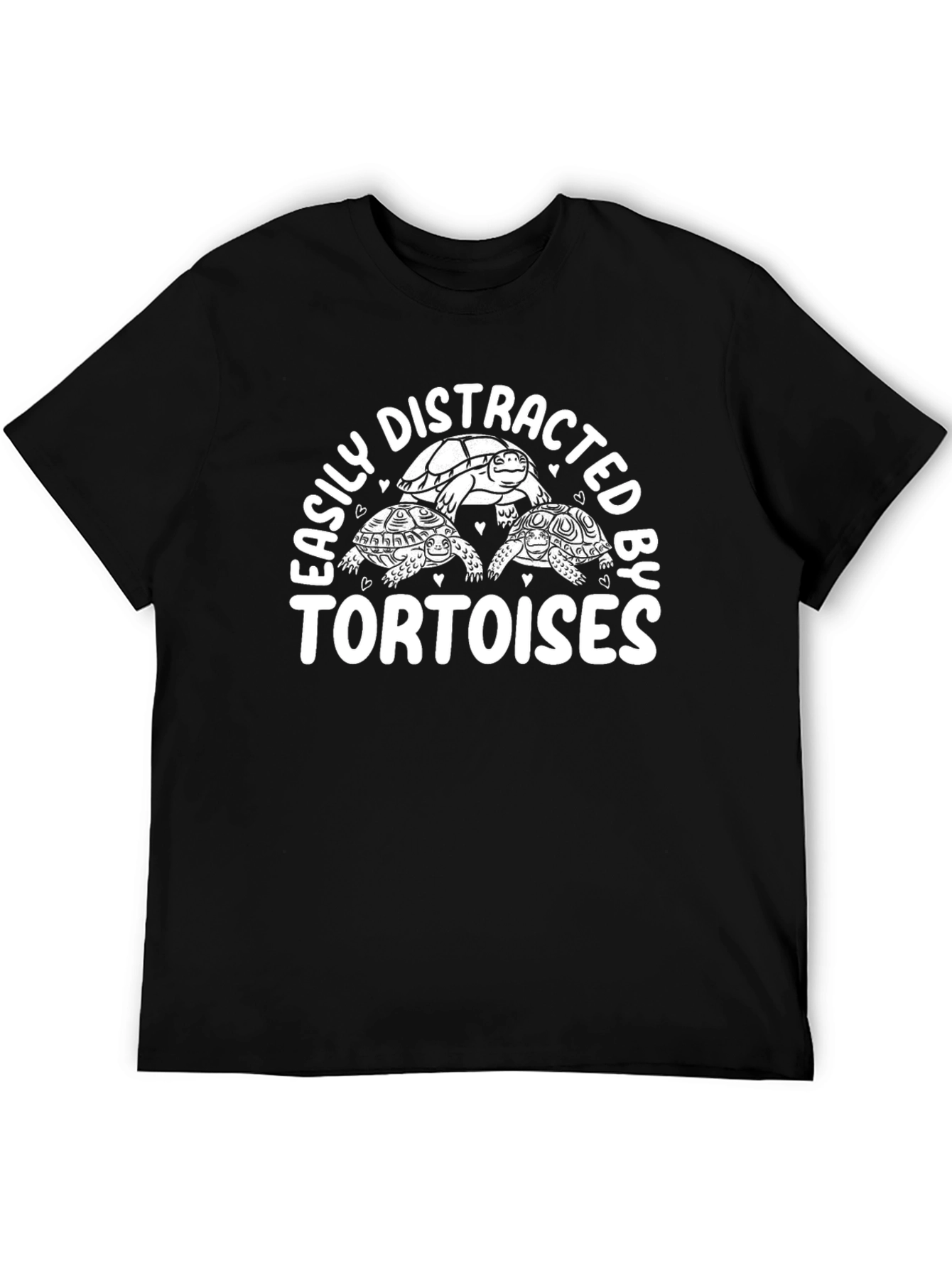 Easily Distracted by Tortoises Black Graphic Tee